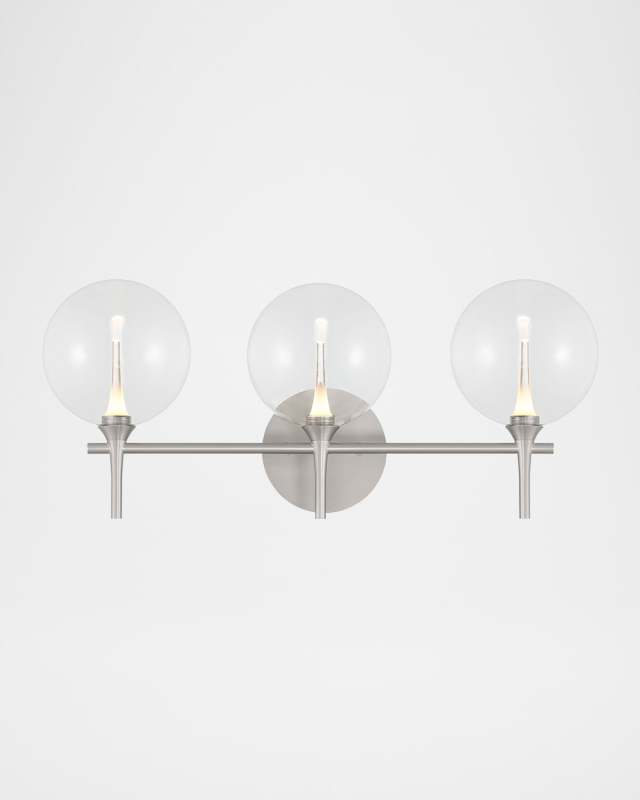 Lissa 24" 3-Light LED Vanity Light, Nickel/Clear